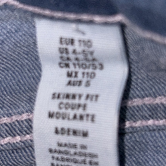 BUNDLE (3) H&M Girls Denim Jeans and Denim Legging Size 4-5 - Picture 4 of 10